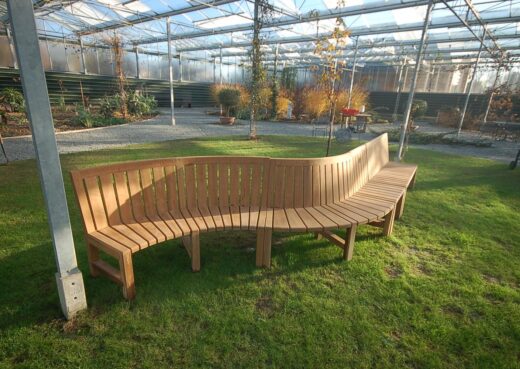 Curved Modular bench known as the Saltwick bench