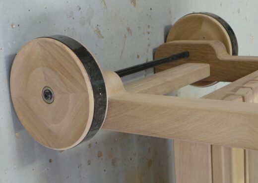 Wheels on bespoke York bench