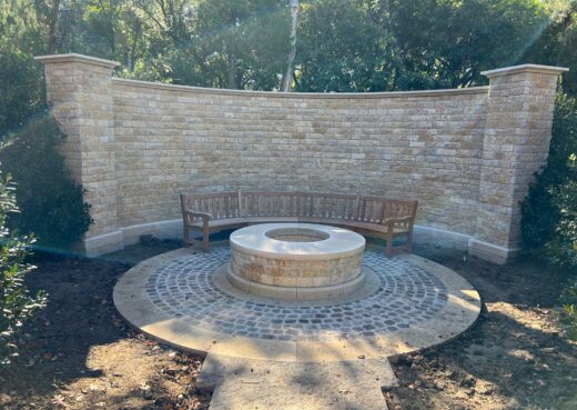 Curved Wooden Bench in Dallas USA