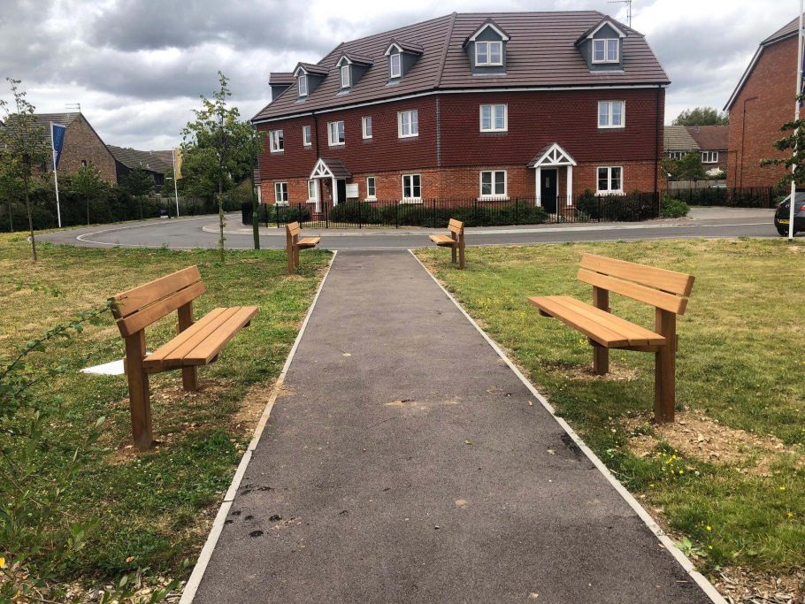 Our Staxton garden benches at Badger Heights