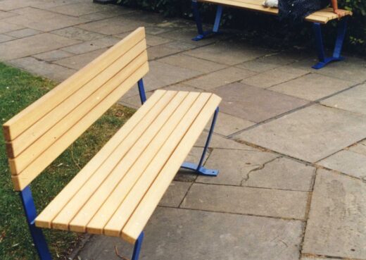 Bespoke wooden bench with metal frame