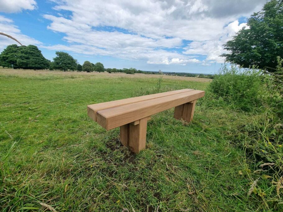 The Wykeham wooden bench on Beverley Westwood