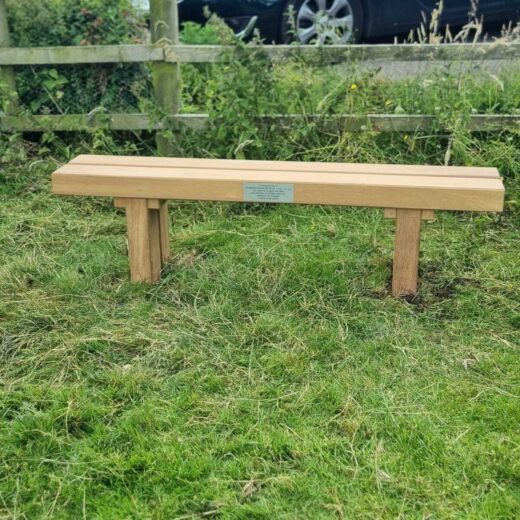 The Wykeham bench with memorial plaque