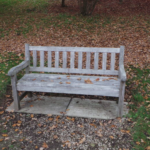 The natural silvering of a teak wooden bench