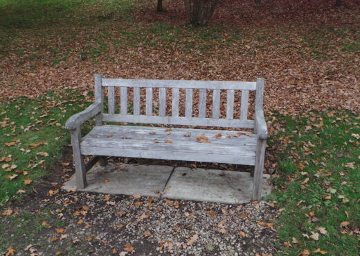 The natural silvering of a teak wooden bench