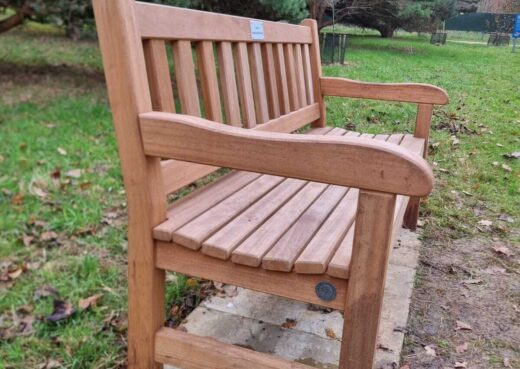 Secured with a concrete base, our bench at the Yorkshire Arboretum