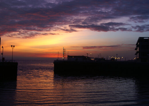 The mouth of the marina