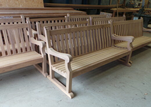 Bespoke wooden benches for st james park