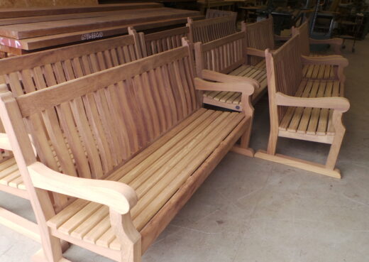 Wooden benches heading for st james park london