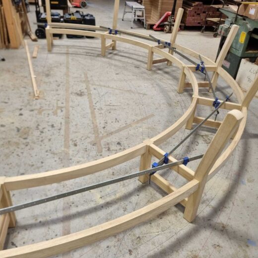 The Scarborough Crescent wooden bench base frame