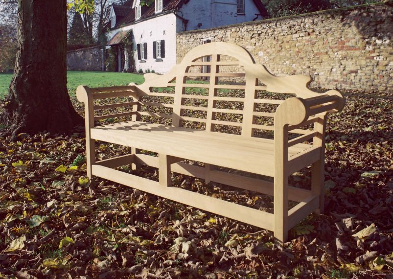 lutyens wooden garden bench handbuilt in yorkshire