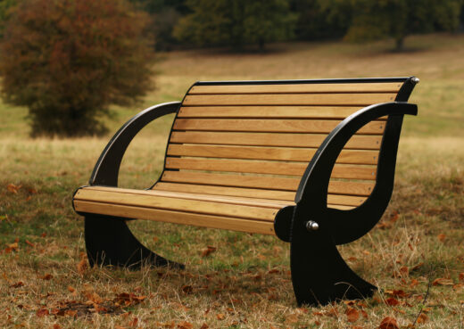 Spinnaker wood and galvanized steel bench